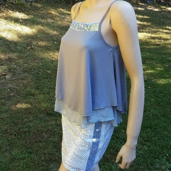 2pc Glitz and Glams Sexy Top & Sequin Mini Skirt Outfit Womens XS S - Picture 4 of 4